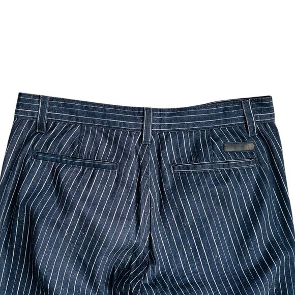 AG Adriano Goldschmied Men's Size 32 Payton Drawstring Cropped Stripe Blue Pants - Picture 4 of 9